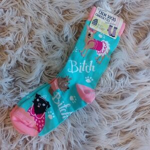 Little Blue House Btch Dog Crew Socks